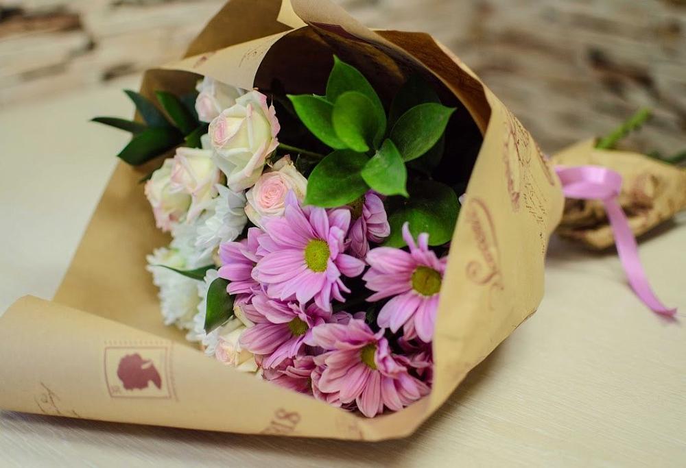 Букет цветов из: Розы и Хризантемы в Чулки-Соколово