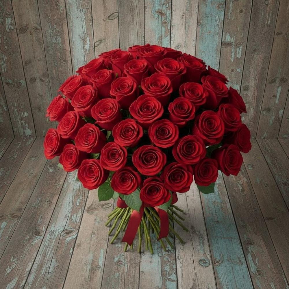 Букет 55 Красных роз Фридом в Чулки-Соколово