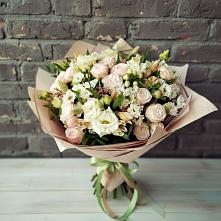 Букет цветов из:  Альстромерии, Розы и Хризантемы в Чулки-Соколово