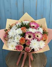 Букет цветов из:  Розы, Герберы и Хризантемы #REPLACE_PRED# Чулки-Соколово