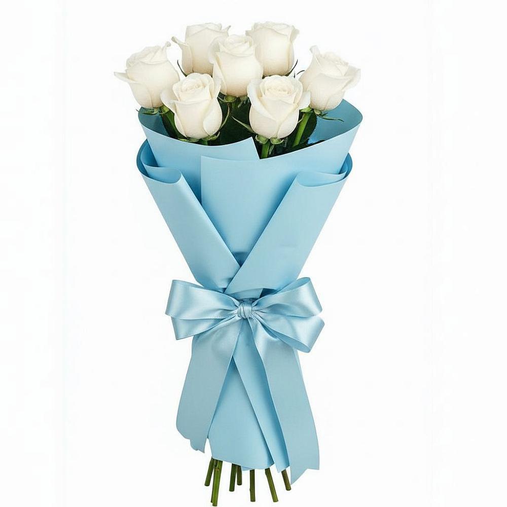Букет 7 белых роз Проуд в Чулки-Соколово