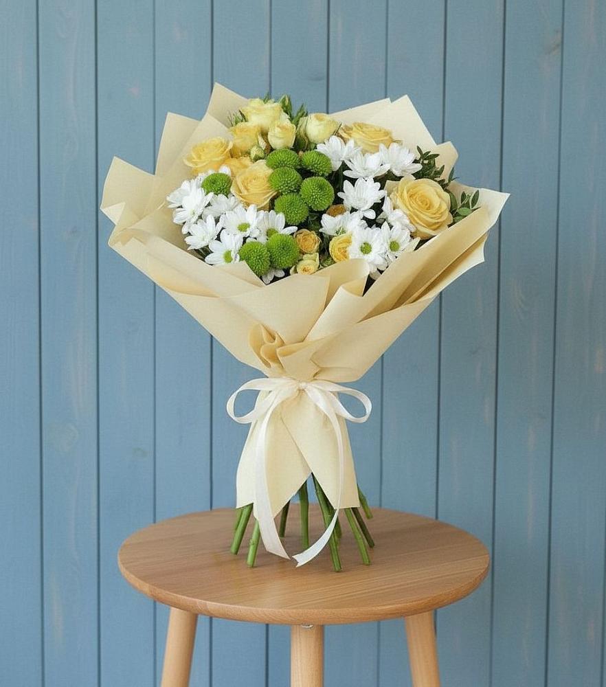 Букет цветов из: Хризантемы и Розы в Чулки-Соколово