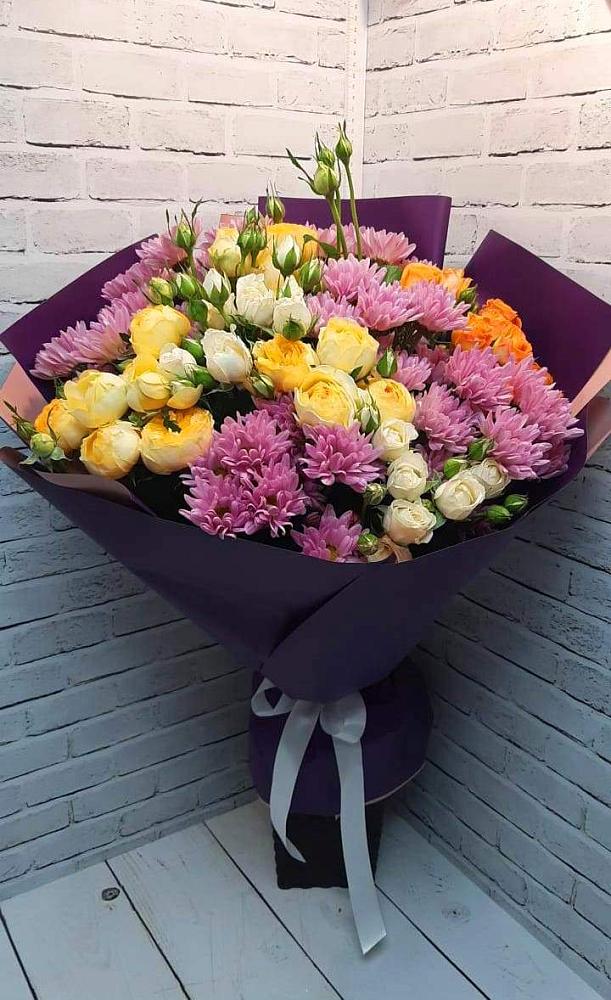 Букет цветов из: Хризантемы и Розы в Чулки-Соколово