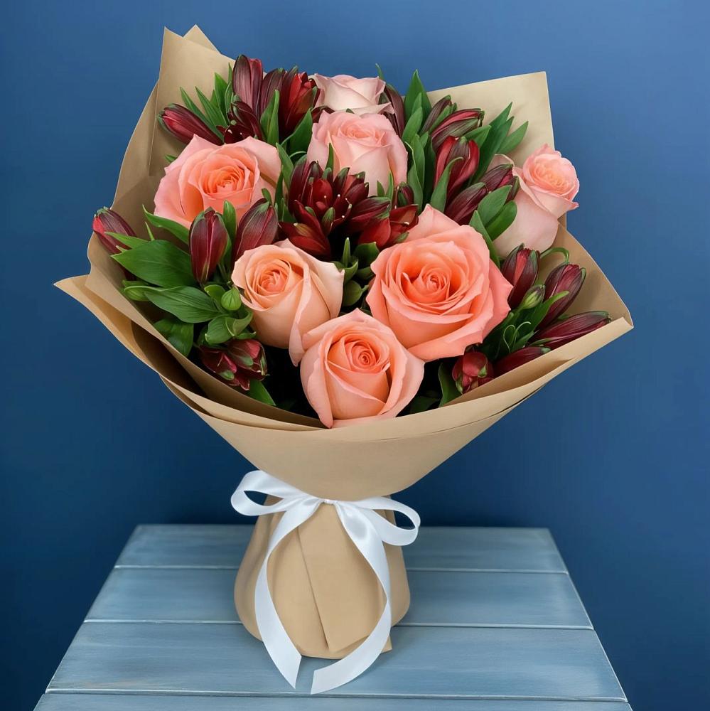 Букет цветов из: Розы и Альстромерии в Чулки-Соколово