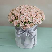 Цветочная композиция из Розы в шляпной коробке в Чулки-Соколово