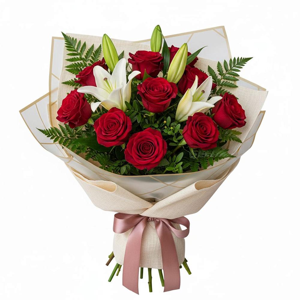 Букет цветов из: Лилии и Розы в Чулки-Соколово