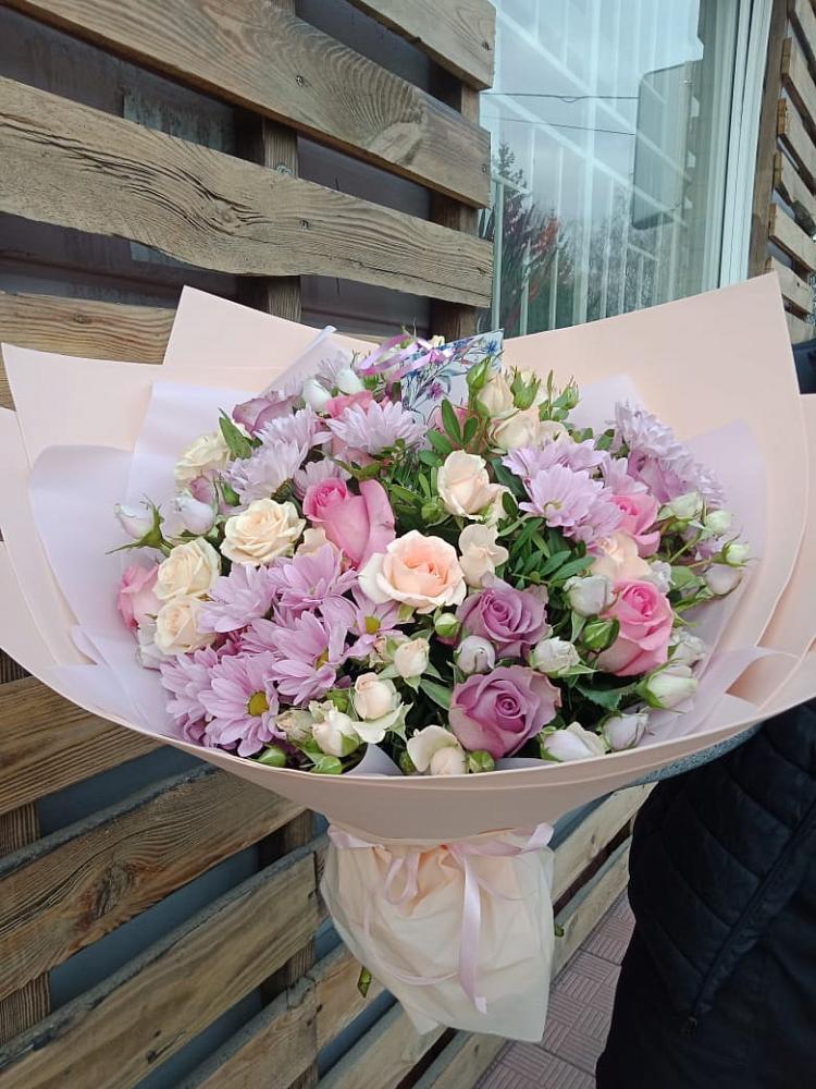 Букет цветов из: Розы и Хризантемы в Чулки-Соколово