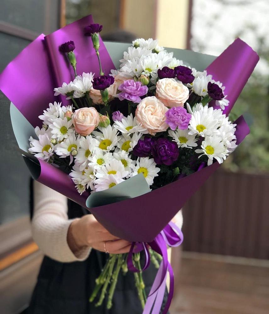 Букет цветов из: Хризантемы, Гвоздики и Розы в Чулки-Соколово