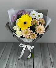 Букет цветов из:  Розы, Герберы и Хризантемы #REPLACE_PRED# Чулки-Соколово