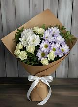 Букет цветов из:  Хризантемы и Розы в Чулки-Соколово