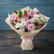 Букет цветов из:  Хризантемы, Альстромерии и Розы в Чулки-Соколово