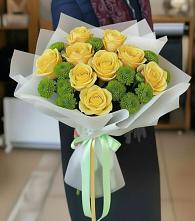 Букет цветов из:  Хризантемы и Розы в Чулки-Соколово