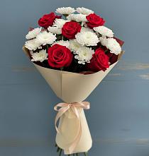 Букет цветов из:  Розы и Хризантемы в Чулки-Соколово