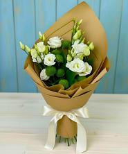 Букет цветов из:  Хризантемы и Лизиантусы в Чулки-Соколово