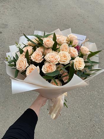 Букет Кремовые розы Латте в Чулки-Соколово