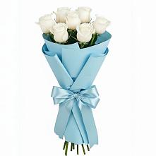 Букет 7 белых роз Проуд в Чулки-Соколово