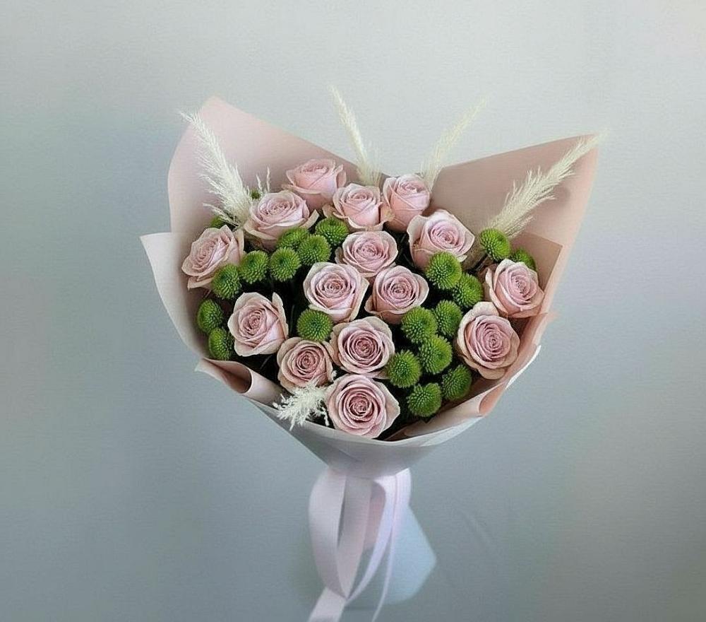 Букет цветов из: Розы и Хризантемы в Чулки-Соколово