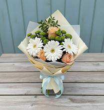 Букет цветов из:  Герберы, Розы и Хризантемы в Чулки-Соколово