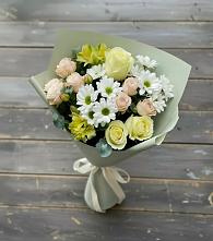 Букет цветов из:  Альстромерии, Розы и Хризантемы в Чулки-Соколово